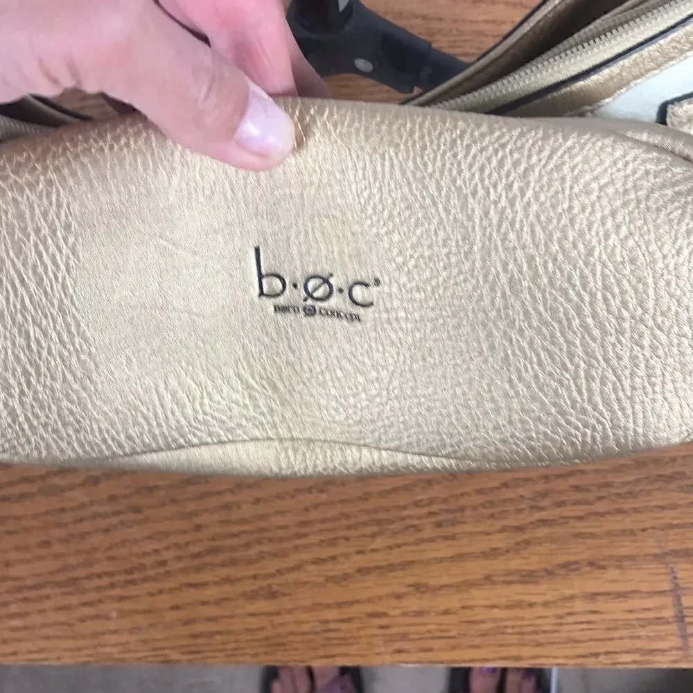 B.O.C. Shoulder bag Gold Cream Woven Chains EUC